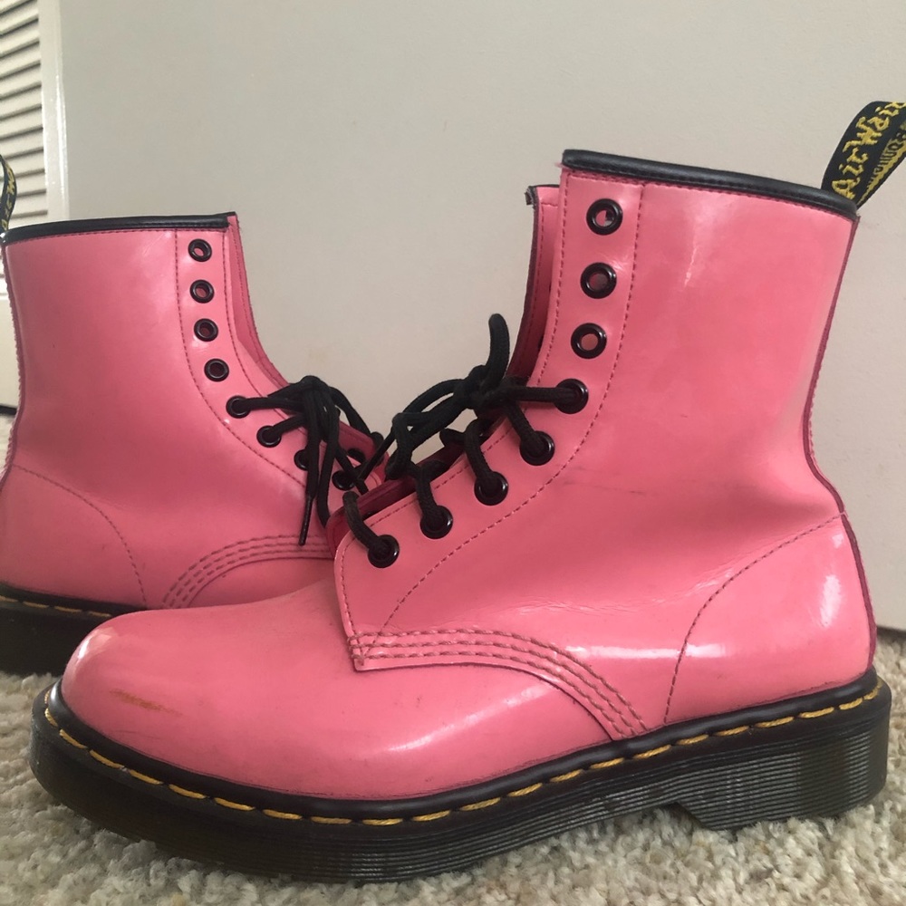 Dr Marten pink boots